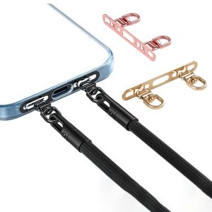 GTRBFDS Double Buckle Gasket Phone Lanyard Tab Stainless Steel Can Rotate 360 ° Mobile Phone Lanyard Patch Universal Snap Strap Phone Lanyard Clip Patch for Mobile Phone