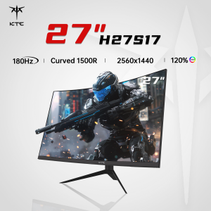 KTC 27" 2K 180Hz QHD Curved Gaming Monitor 1500R  3ms AMD Sync/G -Sync HDR E-Sports Monitor H27S17