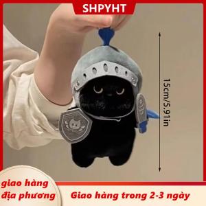 [COD] SHPYHT Giao hàng địa phương Đen Cavalier Mèo Sang Trọng Keychain Đồ Chơi Phim Hoạt Hình Hiệp Sĩ Mèo Nhồi Bông Búp Bê Mặt Dây Chuyền Xe Vòng Chìa Khóa Ba Lô Túi Trang Trí Nội Thất Kid Quà Tặng