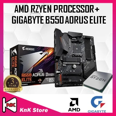 Gigabyte B550 AORUS ELITE B550 AM4 MOTHERBOARD + AMD ATHLON / RYZEN 3 / RYZEN 5 / RYZEN 7 / RYZEN 9 CPU COMBO PROMO [ RYZEN 3600MPK ]