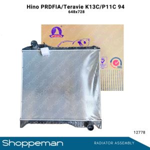 12778 HINO PRDFIA TERAVIE K13C P11C 94 RADIATOR ASSEMBLY M/T 648x728x36mm PA36 2ROWS 16081-5572 16081-5592 16081-6070
