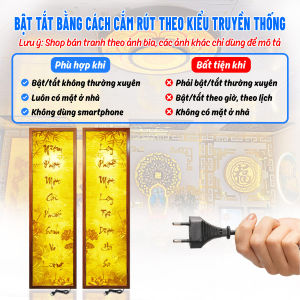 Đèn Hào Quang In Tranh Trúc Chỉ Bộ Đôi Trang Trí Bàn Thờ Gia Tiên Phòng Thờ Treo Tường TC-TD-05
