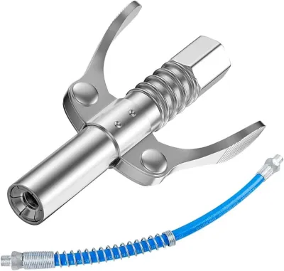 Grease Gun Grease Tool Coupler 10000 PSI Grease Tool Tip Grease Tool Fittings with Double Handle & Hose