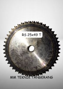 Sprocket RS 25 x 49 T Gear Rantai Single Gir gigi Z 49T RS25 -1 25Z49 25X49T 25-1 tipe B