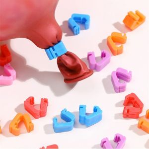 BEIBEI 100pcs Plastic Material Balloon Sealing Clips High Quality Colorful Balloon Clamps Celebration Accessories Useful Design Balloon Decoration Accessories Wedding
