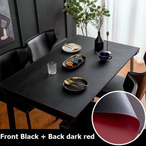 SG Seller for customizing of Double-sided two-color PU Leather Tablecloth table mat Desk Mat Oil-Proof Waterproof Anti-Scald And Scratch-Proof