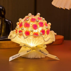 DIY Bouquet Rose Material Pack Atmosphere Rechargeable Night Lights Romantic Gifts for Girlfriend