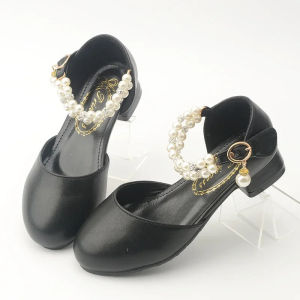 Pink Black White Party Wedding Shoes Childrens High Heels Girl Shoe Elegan Pearl Princess Dress Girls Heel Shoes Child 2026 New