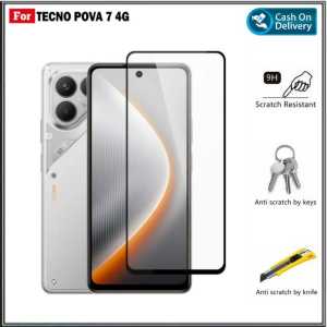 Tempered Glass Tecno Pova 7 4G 4 4G 3 4G Tempered Glass Layar Full Pengiriman Cepat Promo Di AlvaCaseAcc