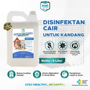 Disinfektan Kandang Hewan KLINO CARE 5Liter Anti Bakteri Virus Jamur Bau Peternakan Ramah Lingkungan