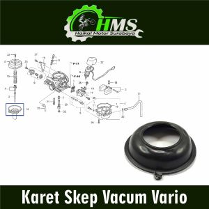 Karet Skep Vacum Vario - Seal Sil Sel Vakum Vacuum Sekep Kalburator Karburator Kabulator Karbu Honda Vario Karbu 110 Beat Scoopy