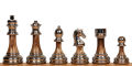3 1/2'' Decorative Staunton Silver & Black Anodized Metal Finish Chess Set ตัวหมากรุกสากลอะคริลิคโลหะ. 
