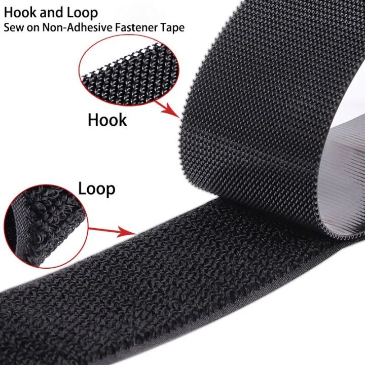 5Meters Hook and Loop Sew on NonAdhesive Fastener Tape Black Nylon
