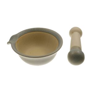 FOUNDTWO Ceramic Grinding Bowl Rod Set Multifunctional Durable Rice Paste Bowl Practical Manual Garlic Mortar Pestle Baby Food Grinder