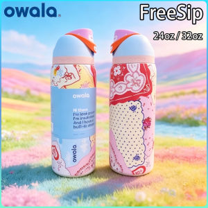 US ready stock Original Owala FreeSip 24oz / 32oz Hankie Stainless Steel Water Bottle Insulated Leak Proof BPA-Free