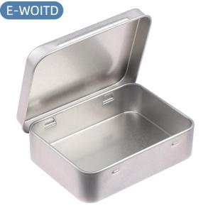 E-WOITD 1PC Frosted sắt hộ gia đình lưu trữ hộp kim loại hộp thiếc mạ container rỗng bản lề nắp nhỏ rỗng hộp lưu trữ