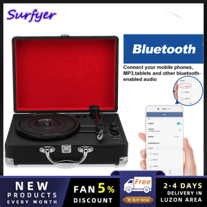 【Local seller +COD】Turntable With Speakers Vintage Phonograph Record Player Stereo Sound Blue EU-type