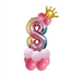 32inch Birthday Balloons Rainbow Number Foil Balloons Kids Birthday Party Decorations Balloons Happy Birthday Balloon