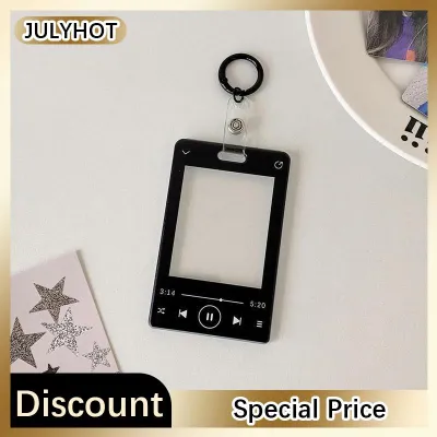 JULYHOT Creative Music Player Photocard Holder Student ID Card Holder Idol Photo Display Protect Storage Card Case Keychain Bag Pendants