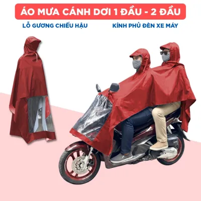 Áo Mưa 2 Đầu Người Lớn Cao Cấp Chống Thấm Nước (Trùm Kín Xe Hàng Nhập Khẩu Loại 1 Dày Vải Đẹp Áo Mưa Cánh Dơi..)