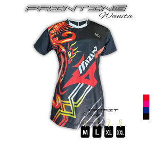 Atasan kaos olahraga wanita / kaos team volly wanita / kaos badminton printing wanita