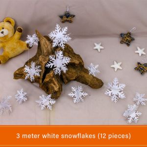 12pcs Snowflakes Dekor 3 Meter Snowflake Christmas Ornaments Snowflake Paper Ornament Decorations For Home