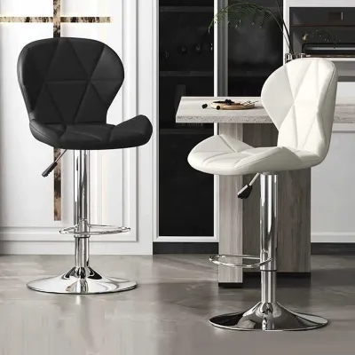 🔥Line Star🔥เก้าอี้บาร์ เก้าอี้สำนักงาน หมุนได้ 360 องศา มีที่พิงหลัง Adjustable Salon Stool เก้าอี้ เก้าอี้กลมหมุน เก้าอี้บาร์หมุนได้ สามารถปรับระดับได้