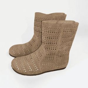 Free Shipping Versatile Mid-Calf Sandals For Women 2026 Summer New Style Hollow Breathable Perforated Sandals High-End WomenS Boots