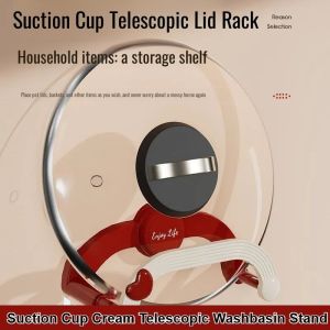 Wall-mounted Telescopic Suction Basin Rack/Strong Load-bearing Bathroom Organizer/Multifunctional Storage Shelf/Wall-friendly Home Storage For Family Adults
