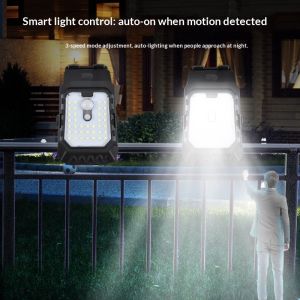 YONUO ไฟ โซล่าเซลล์ แบบ หนีบ โคมไฟติดผนัง LED กลางแจ้งเครื่องตรวจจับความเคลื่อนไหวพลังงานแสงอาทิตย์โคมไฟในสวนรั้วในร่มกันน้ำอัตโนมัติไฟกลางคืน