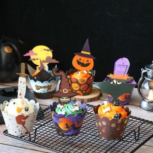MAREING Party Witch Halloween Decoration Cupcake Tray Paper Cup Cupcake Wrapper Cake Topper Muffin Cases