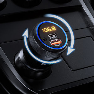 LENCENT Bluetooth 5.1 FM Transmitter Car Music Player Hi-Fi Sound with Deep Bass Bluetooth Radio Adapter with PD 20W and QC3.0 18W Music Streaming Hands-Free Calling