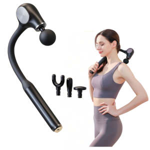 J C Health Deep Tissue Massage Gun with Extended Handle - 4 Heads 5 Speeds Quiet & Portable