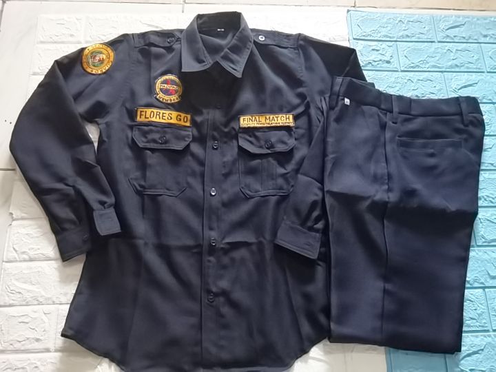 SECURITY GUARD UNIFORM SET (LONG SLEEVE W/PATCHES AN PANTS | Lazada ...