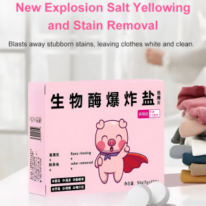 qiuqiong Explosive salt effervescent tablets Explosive salt laundry Clothes bleach Remove stains Whitener detergent