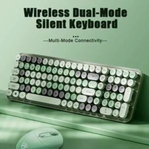 Retro Punk Keyboard Wireless Silent Keyboard  Bluetooth Rechargeable Typewriting Keyboard Waterproof