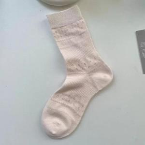 Summer Hollow Flower Mid Tube Socks Ultra-thin Transparent Soft Pink White Women Girls Sock Cute Elasticity Ankle Lolita Sock