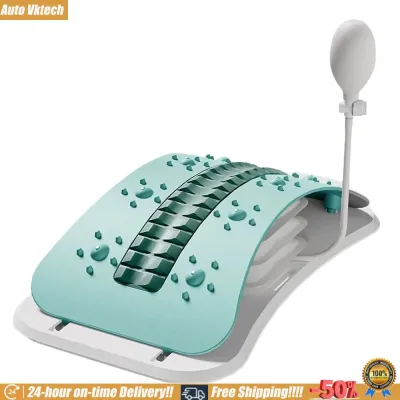 [Auto Vktech] Back Stretcher Ergonomic Adjustable Lumbar Spine Lounger with Massage Points Fitness Stretching Equipment for Home Office