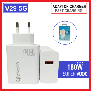 Batok Adaptor 180W Super VOOC Untuk V29 5G Adaptor Universal Colokan USB-A Support Fast Charging