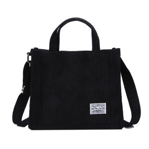 Women Corduroy Zipper Shoulder Bag Small Cotton Canvas Handbag Casual Tote Female Eco Crossbody Bag Vintage Messenger Bags