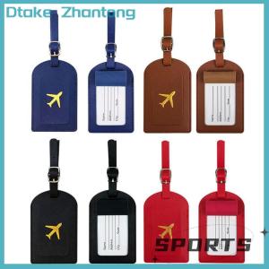 Dtake 1PC Women Men PU Leather Luggage Tag Suitcase Identifier Label Baggage Boarding Bag Tag Name ID Address Holder Travel Accessorie