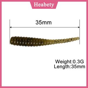 Heabety 10 chiếc Mồi mềm câu cá 35mm 0.3g Mồi mềm có ren mồi mềm mini mồi giả đuôi thẳng sâu mềm