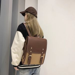 Preppy style women backpack Large Capacity Laptop Bag Casual School Backpacks for Girls patchwork Travel bags for Female totes