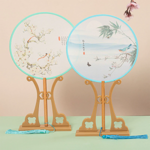 Plastic Fan Base Chinese Folding Fan Holders Chinese Round Hand Fan Display Rack Stand Enhancing Living Room Aesthetic