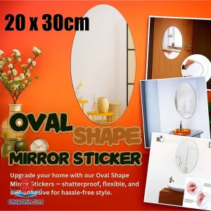 Stiker Cermin Kaca 3D Anti Pecah Acrylic Sticker Mirror Wallpaper Tempelan Dinding Rumah Kamar Mandi WC Toilet