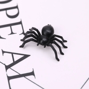 50Pcs Small Black Plastic Fake Spider Toys Funny Joke Prank Props Halloween Deco