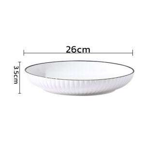 Biblio【Ready in Stock】 Japanese Ceramic Serving Bowl 5/8/10inch Soup Bowl Plate Salad Mixing Bowl