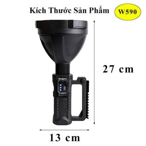 Đèn pin siêu sáng chiếu xa 1000M W590 W591 Đèn pin tuần tra sáng liên tục 4 đến 6 giờ  Đèn pin kiêm sạc dự phòng pin 8000mAh