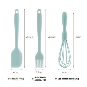 QIHUISHI Bộ dụng cụ làm bánh bằng silicone gồm cây vét bột cọ vẽ sơn dầu và phới lồng dùng cho nấu ăn tại nhà và làm bánh ngọt