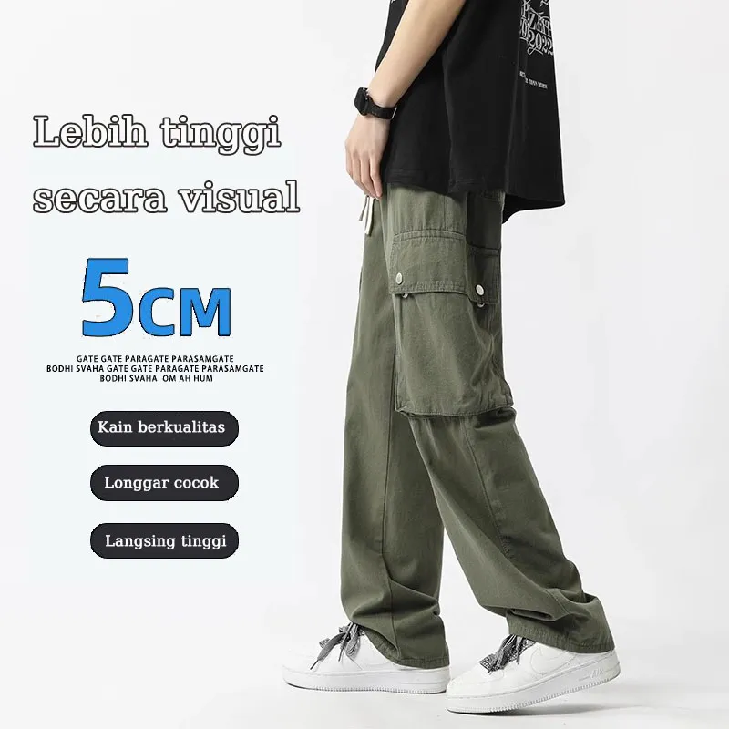 celana casual pria Celana Cargo jogger celana santai pria polos